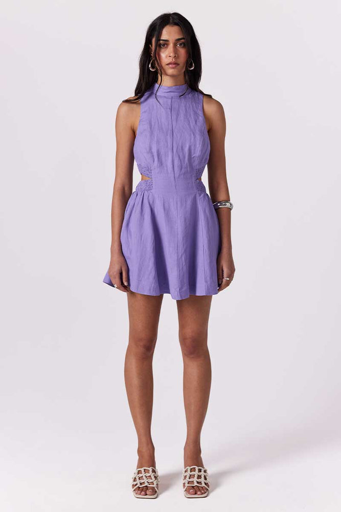 
                      
                        ELAYA FLARE MINI DRESS - PERI
                      
                    