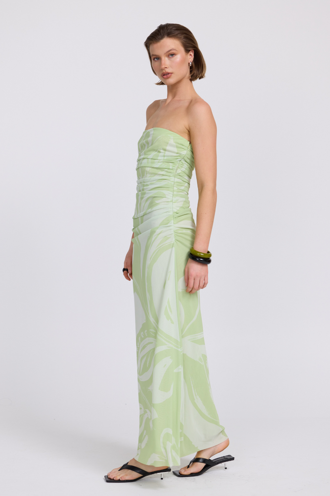 
                      
                        FLORA STRAPLESS DRESS - ALOE
                      
                    