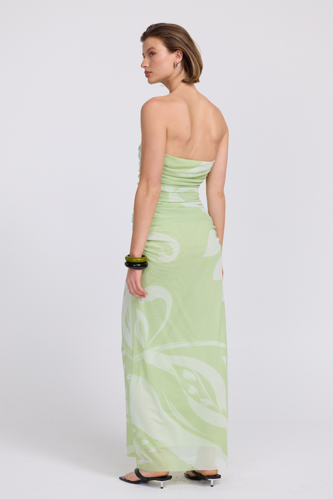 
                      
                        FLORA STRAPLESS DRESS - ALOE
                      
                    