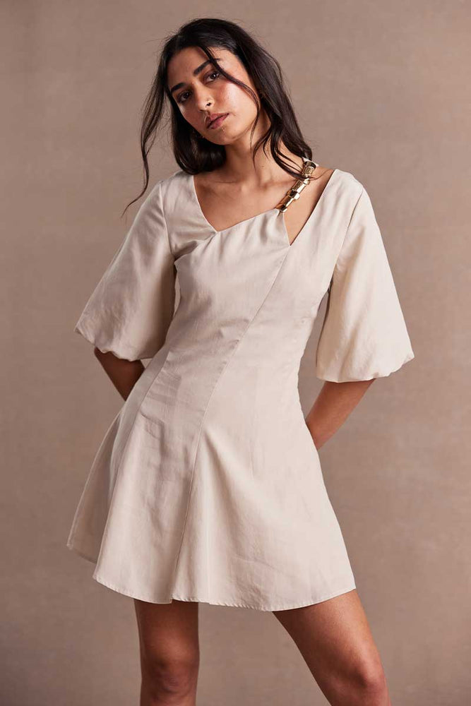 
                      
                        ADORNMENT MINI DRESS - PARCHMENT
                      
                    