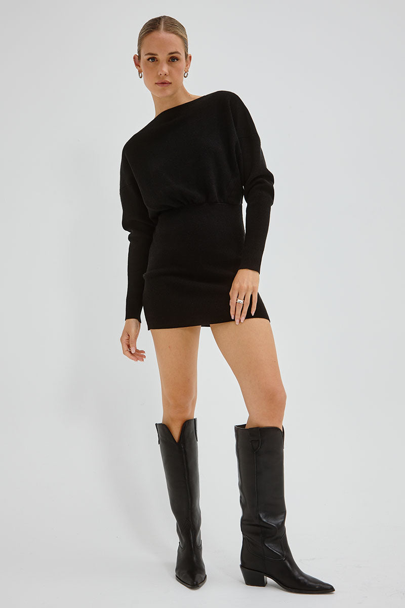 SOVERE LEGACY KNIT COMBO DRESS - BLACK – SOVERE / STUDIO