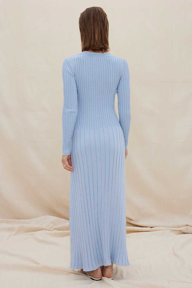 
                      
                        LACED LONG SLEEVE MIDI DRESS - DAWN BLUE
                      
                    