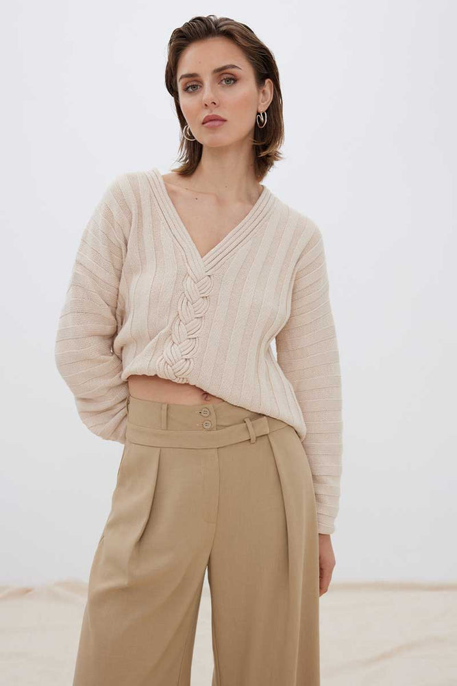 
                      
                        LACED SWEATER - NATURAL
                      
                    